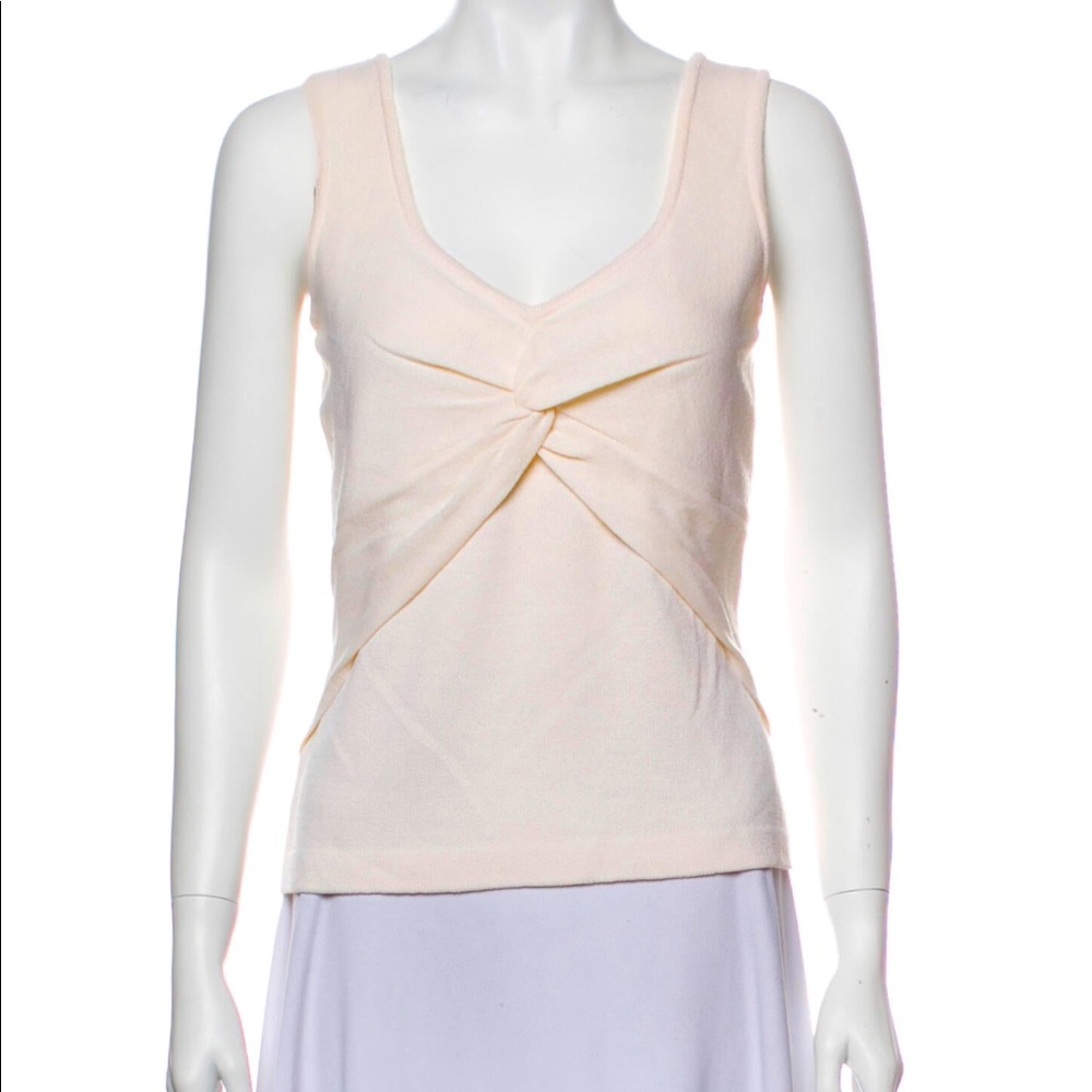 St. John Designer Wool V-Neck Top Size Petite
